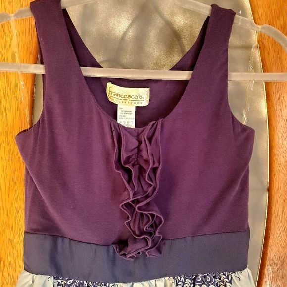 Francesca's Collections Purple Silver Ruffle Accent Dress - Picture 2 of 8